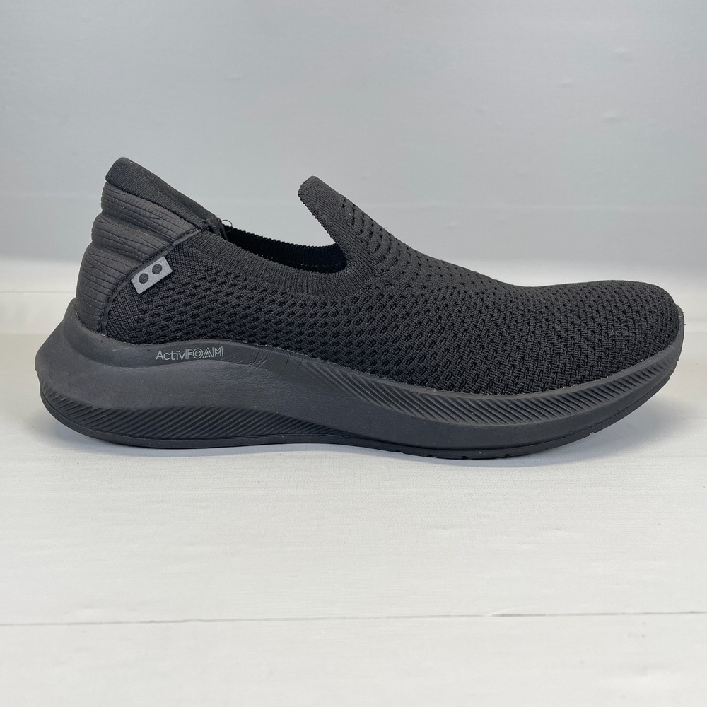 Ryka Fling Slip On‎ Shoes Womens Size 7.5 M Black Stretch Knit Comfort Sneakers